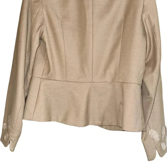 Rebecca Taylor Tan Tie Front Wool Blend Blazer Size 10 - Picture 10 of 10